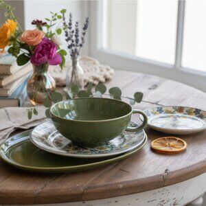 IKEA OF SWEDEN VINTAGE MID-CENTURY MODERN STYLE CUP & PLATE SET - 2 SETS